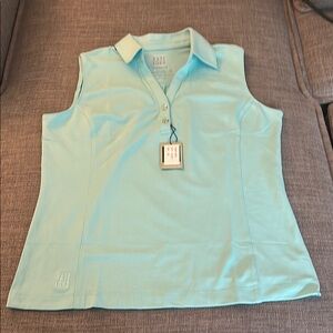 Kate Lord sleeveless golf shirt.